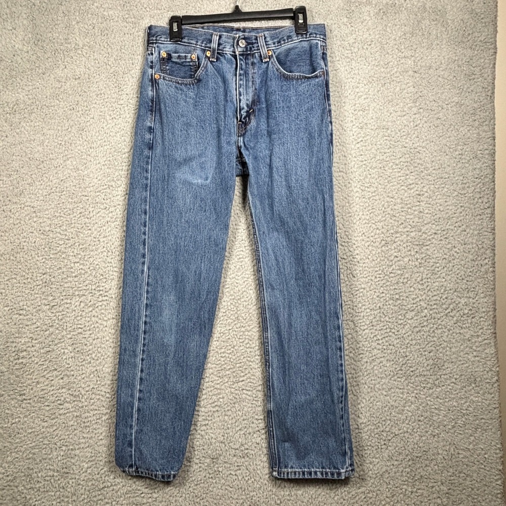 Levis 505 Regular Fit Mens Jeans Medium Wash Blue Straight Leg 32x30